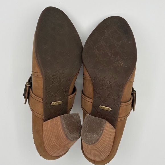 Vionic Cheyenne Mules Clog 9 Wide Bootie Brown Suede - Picture 8 of 10